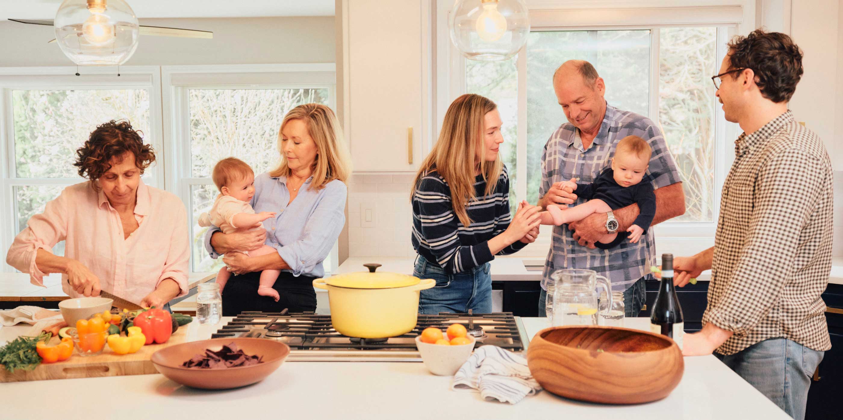 Family at a kitchen table