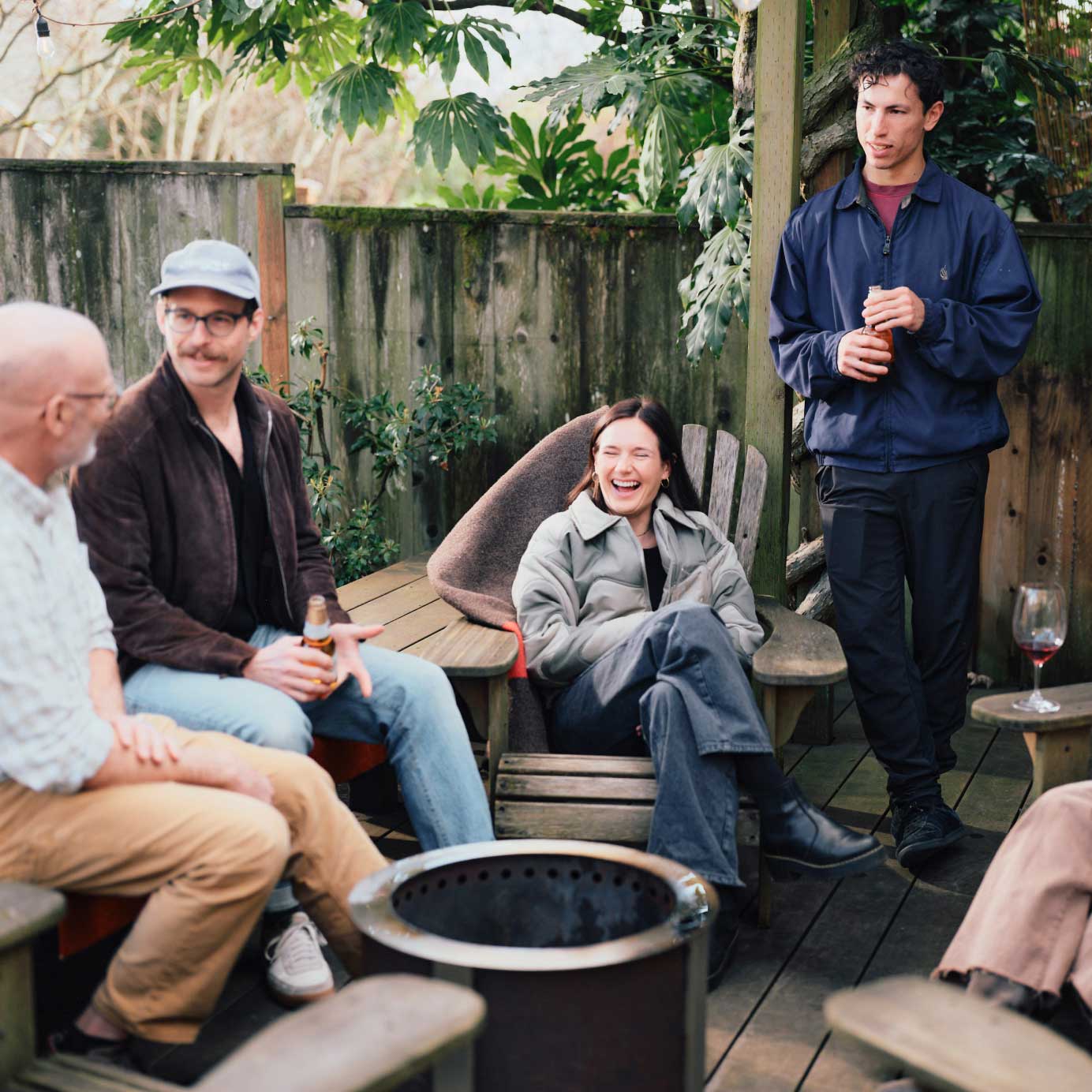Family in in backyard